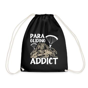 Paragliding Addict - Drawstring Bag - black - Front