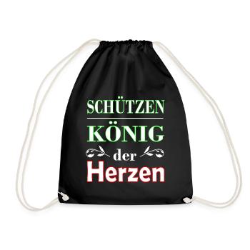 Schützenkönig der Herzen auf dem Schützenfest - Turnbeutel - Schwarz - Vorne