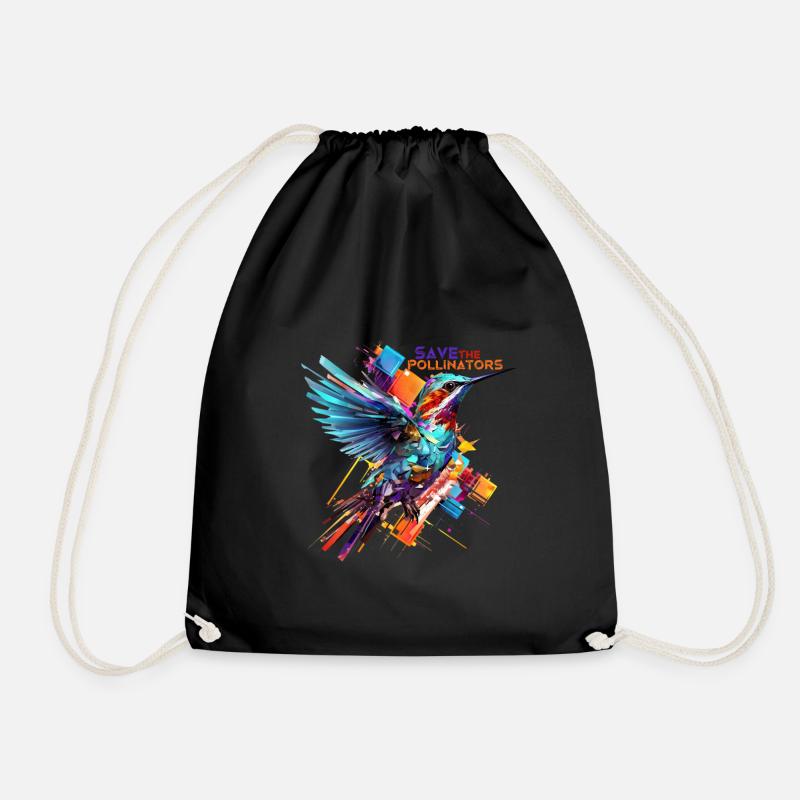 Save the Pollinators - Drawstring Bag - black