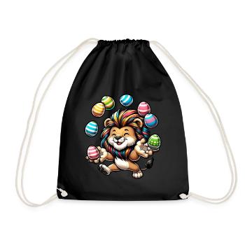 Easter Lion & Rat Jugglers - Drawstring Bag - black - Front