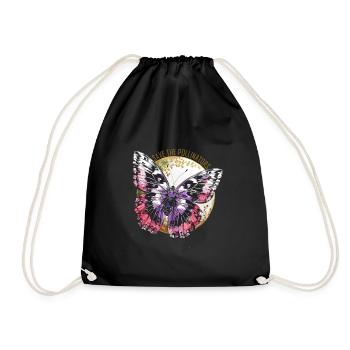 Save the Pollinators - Violet Butterfly - Drawstring Bag - black - Front