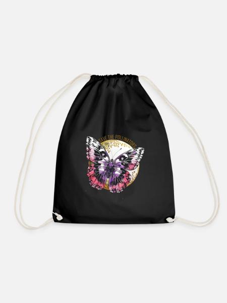 Rettet die Bestäuber - Violet Butterfly - Turnbeutel - Schwarz