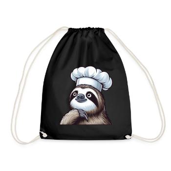 Cute Sloth en tant que chef - Sac de sport léger - noir - Devant