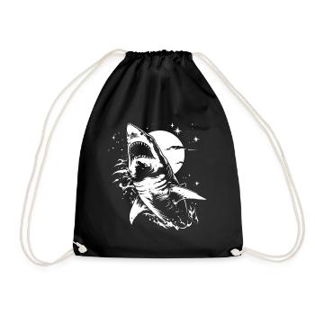 Shark Moon Stars - Drawstring Bag - black - Front