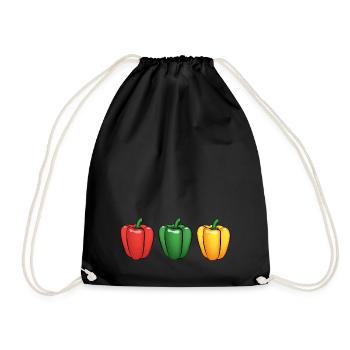 Poivrons rouge vert jaune - Sac de sport léger - noir - Devant
