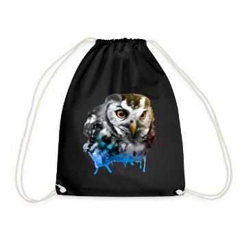 Colourful Owl - Drawstring Bag - black - Front