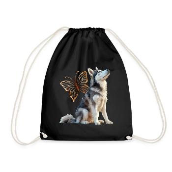 Husky - Turnbeutel - Schwarz - Vorne