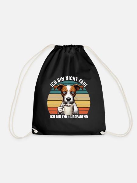 Ich Bin Nicht Faul Jack Russel terrier Jackie - Turnbeutel - Schwarz