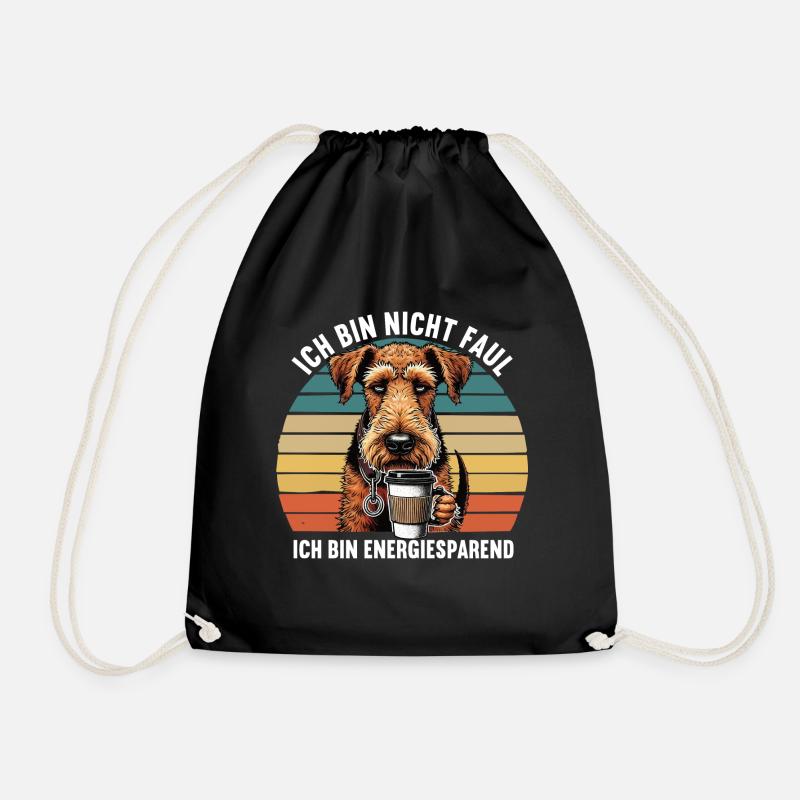 Ich Bin Nicht Faul Airedale Terrier Airedales - Turnbeutel - Schwarz