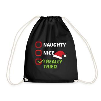 Ugly Christmas - Drawstring Bag - black - Front