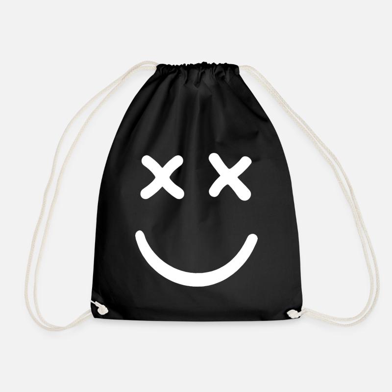 Dead Smiley Crossed Eyed Smiley - Turnbeutel - Schwarz