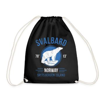 Svalbard Polar Bear - Spitsbergen Norway - Drawstring Bag - black - Front