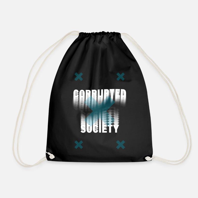Corrupted Society - Drawstring Bag - black