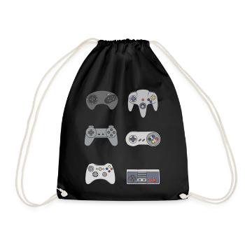 Jeu cadeau vintage contrôleur rétro nerd - Sac de sport léger - noir - Devant