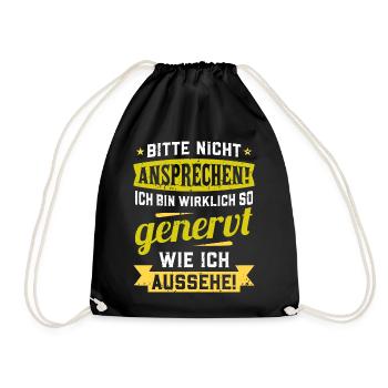Ich bin wirklich so genervt wie ich aussehe - Turnbeutel - Schwarz - Vorne