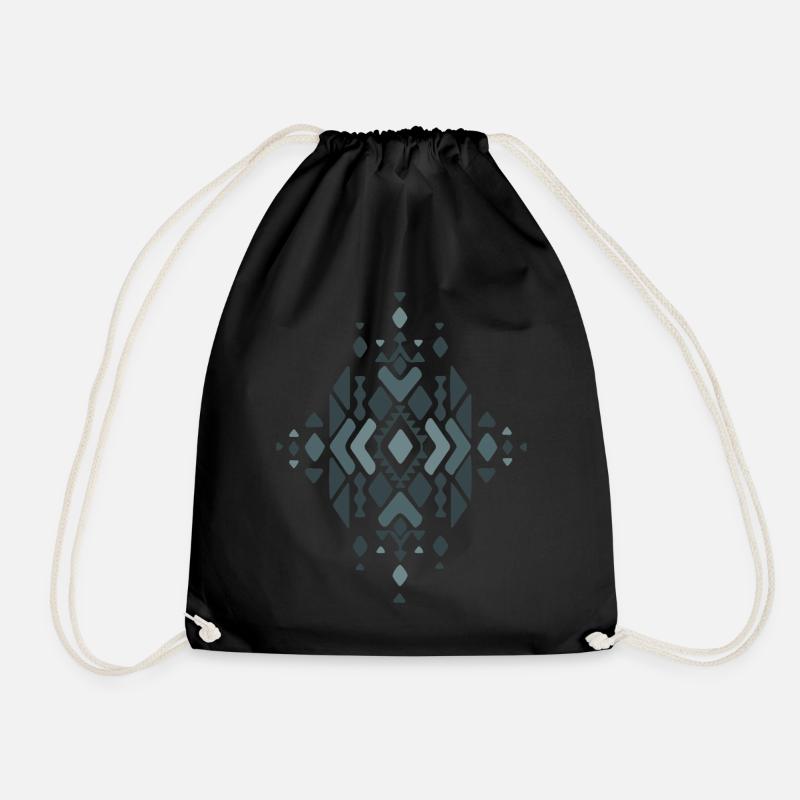 Stammes-Navajo-Muster aztekisch - Turnbeutel - Schwarz