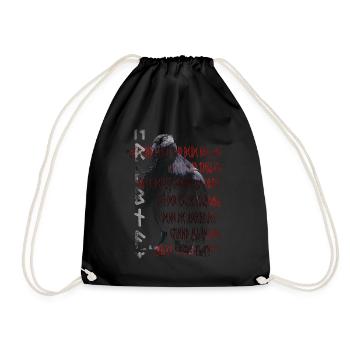 Hrabnaz raven runes Hugin Munin Odin Thor Viking - Drawstring Bag - black - Front