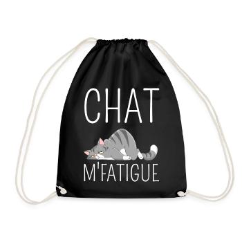 Chat m'fatigue.Cadeau humour chat fatigué. - Sac de sport léger - noir - Devant