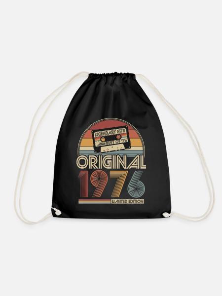 1976 Vintage Jahrgang Geburtstag Retro Geschenk - Turnbeutel - Schwarz