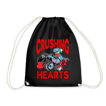Crushing Hearts Monstertruck T-rex Boys - Turnbeutel - Schwarz - Vorne