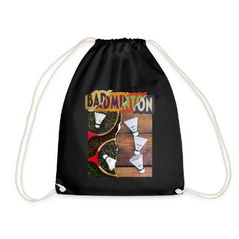 Badminton Badminton Joueur de raquette Vintage Rétro - Sac de sport léger - noir - Devant