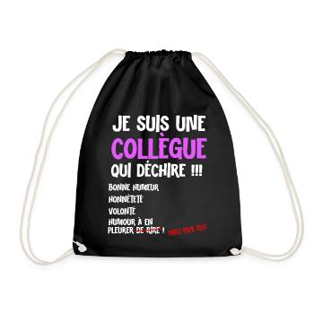 Femme Collègue Unique Cadeau Départ - Sac de sport léger - noir - Devant