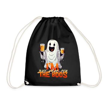 I'm Just Here For The Boos Ghost Beer Alcohol - Drawstring Bag - black - Front