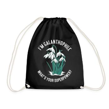 Snowdrop Galanthus I'm Galanthophile - Drawstring Bag - black - Front