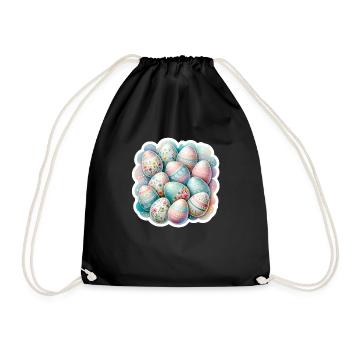 Un ensemble de jolis œufs de Pâques aquarellés - Sac de sport léger - noir - Devant