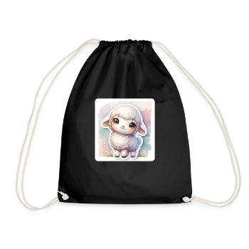 Un mouton de Pâques doux avec de la laine moelleuse - Sac de sport léger - noir - Devant