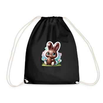 Un lapin en chocolat avec un œuf de Pâques - Sac de sport léger - noir - Devant
