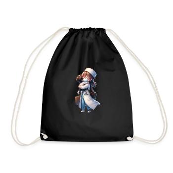 A Doctor Mom Getting Back Home From Work - Drawstring Bag - black - Front