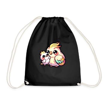 Mère calopsitte avec son bébé pour la fête des mères - Sac de sport léger - noir - Devant