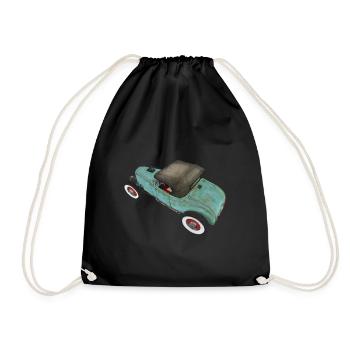 Old School Hot Rod - Drawstring Bag - black - Front