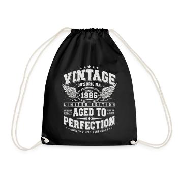 Vintage, 1986, Rétro, Vintage, Cadeau d’anniversaire - Sac de sport léger - noir - Devant