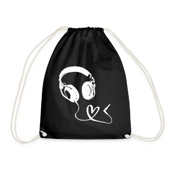 Music Love - Headphones - Drawstring Bag - black - Front