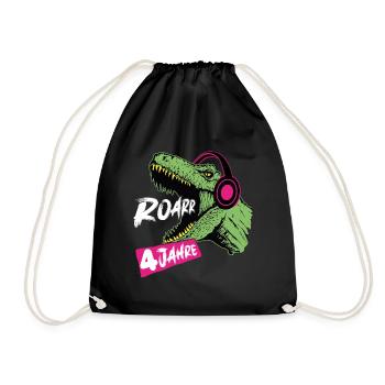 Roarrr, j’ai 4 | T-Rex 4 ans | Dino - Sac de sport léger - noir - Devant