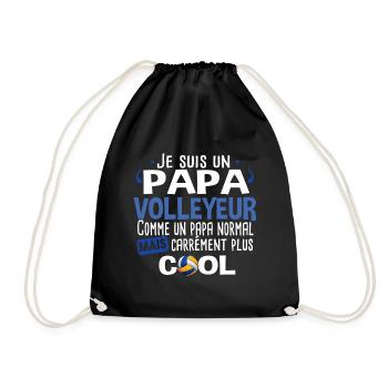 Papa père Volleyeur Volley Volleyball sport Noël - Sac de sport léger - noir - Devant