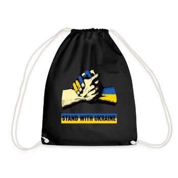 stand with ukraine Fist Ukrainer - Drawstring Bag - black - Front