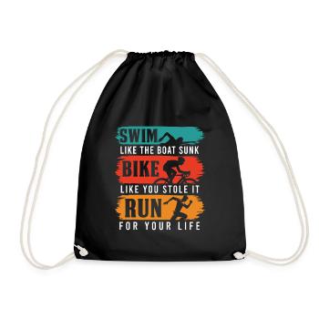 triathlon cadeau triathlon triathlete - Sac de sport léger - noir - Devant