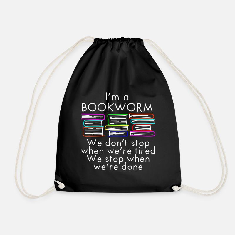 Buch Bücher Lesen Leseratte - Turnbeutel - Schwarz