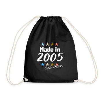 Made in 2005 Limited Edition Jahrgang Geburtstag - Turnbeutel - Schwarz - Vorne