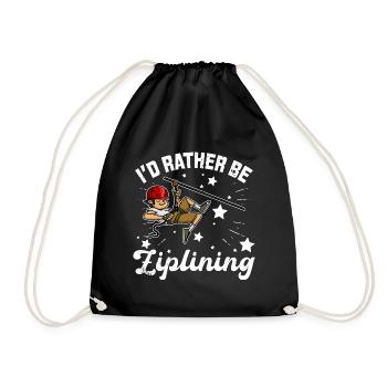Zipline Hobby Zip Line Leisure Forest Nature - Drawstring Bag - black - Front