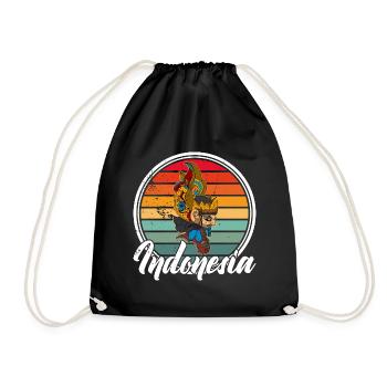 Bali Java Wayang Indonesien Ozeanien Reise - Turnbeutel - Schwarz - Vorne