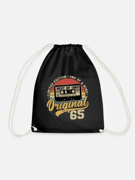 1965 Jahrgang Geburtstag Vintage Retro Geschenk - Turnbeutel - Schwarz