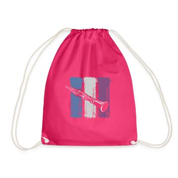 clarinet - Drawstring Bag - fuchsia - Front