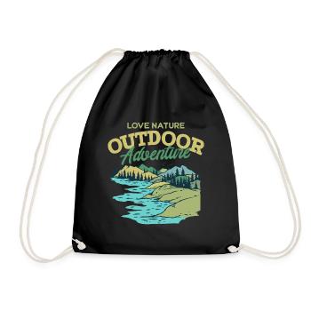 Amoureux de la nature aventure en plein air - Sac de sport léger - noir - Devant