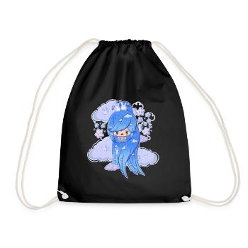 Cloud Girl Bubble Kopf süß - Turnbeutel - Schwarz - Vorne