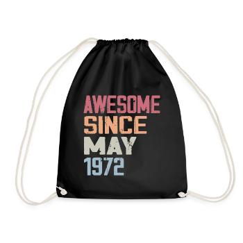 Mai 1972 Anniversaire 1972 Retro 1972 Mai Vintage - Sac de sport léger - noir - Devant