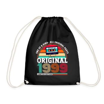 Original 1999 25. Geburtstag Geschenk Herren - Turnbeutel - Schwarz - Vorne